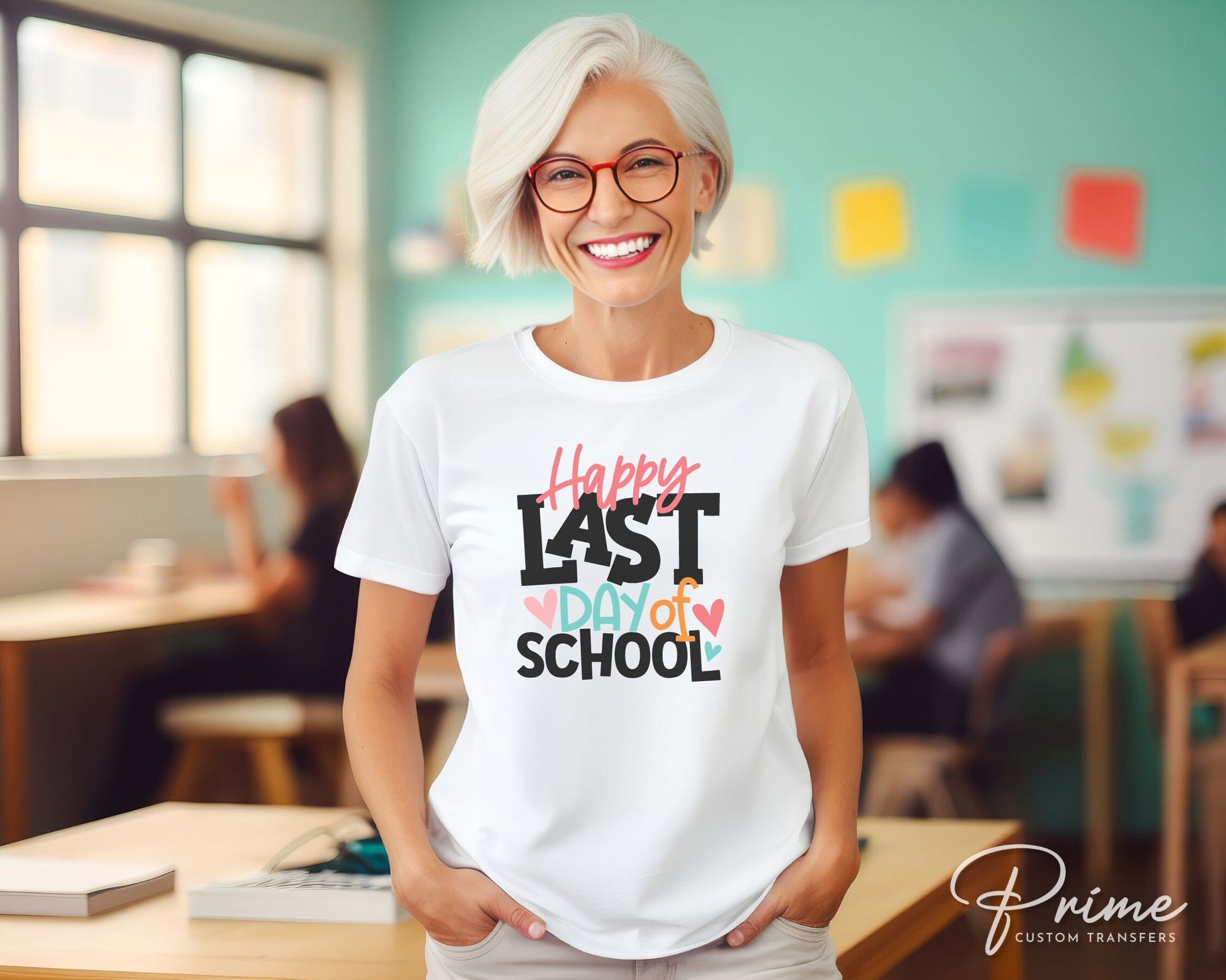 Summer DTF Transfers, Ready to Press, T-shirt Transfers, Heat Transfer, Direct to Film, Teacher, Break, Cute, Happy Last Day of School