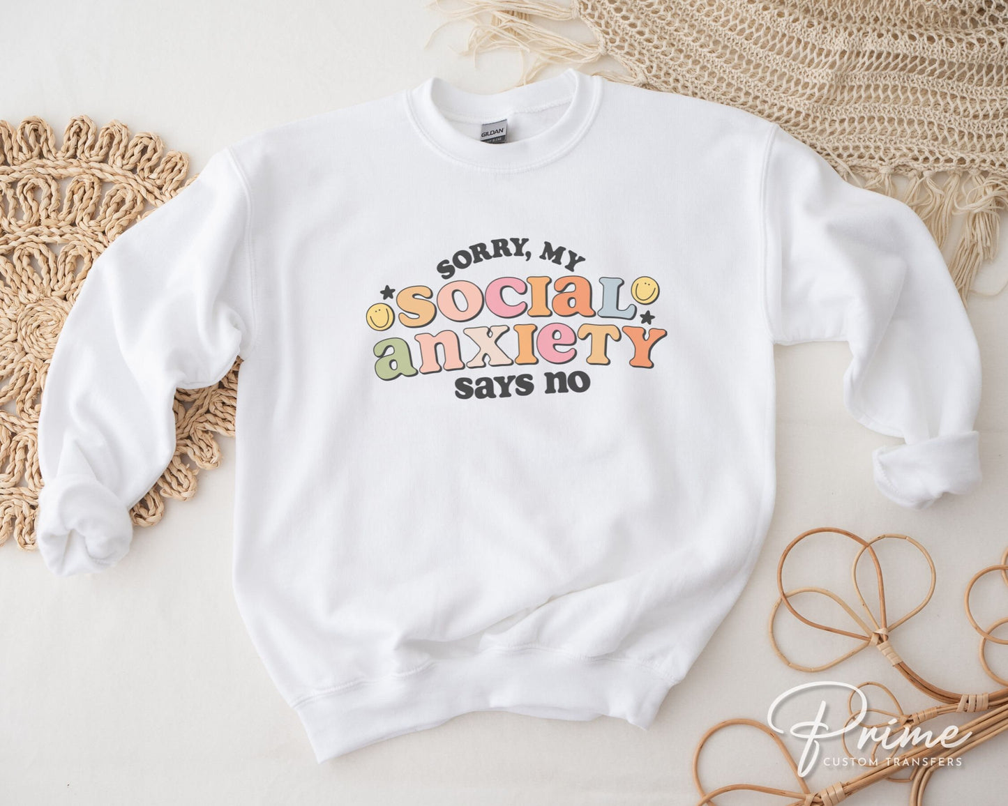 My Social Anxiety Says No DTF Transfers, Ready to Press, T-shirt Transfers, Heat Transfer, Direct to Film, Cold Peel, Mental Health