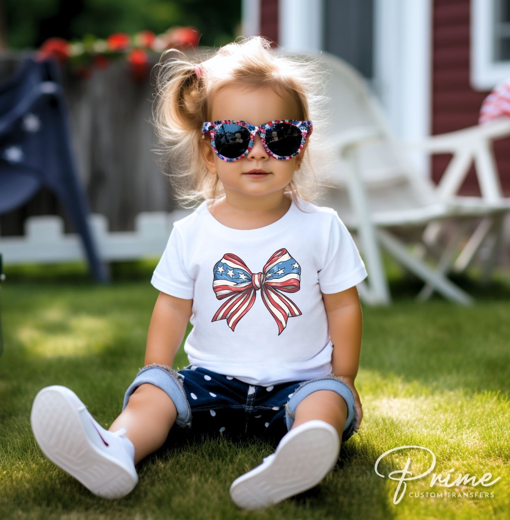 4th of July DTF Transfers, Ready to Press, T-shirt Transfers, Heat Transfer, Direct to Film, USA, Holiday, Independence, Coquette Bow