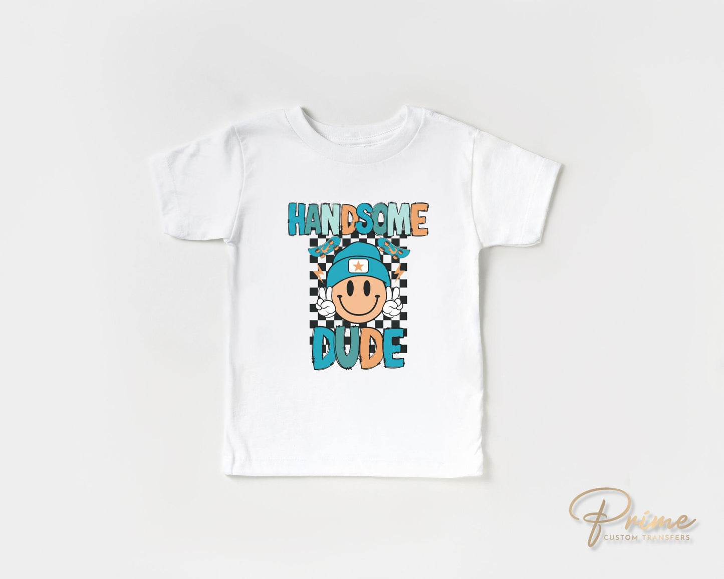 Boy DTF Transfers, Ready to Press, T-shirt Transfers, Heat Transfer, Direct to Film, Retro, Little Kids, Skateboard, Checkered, Toddler