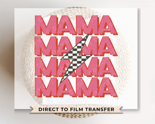 Mother's Day DTF Transfers, Ready to Press, T-shirt Transfers, Heat Transfer, Direct to Film, Mommy and Me, Matching, Pink, Stacked Mama