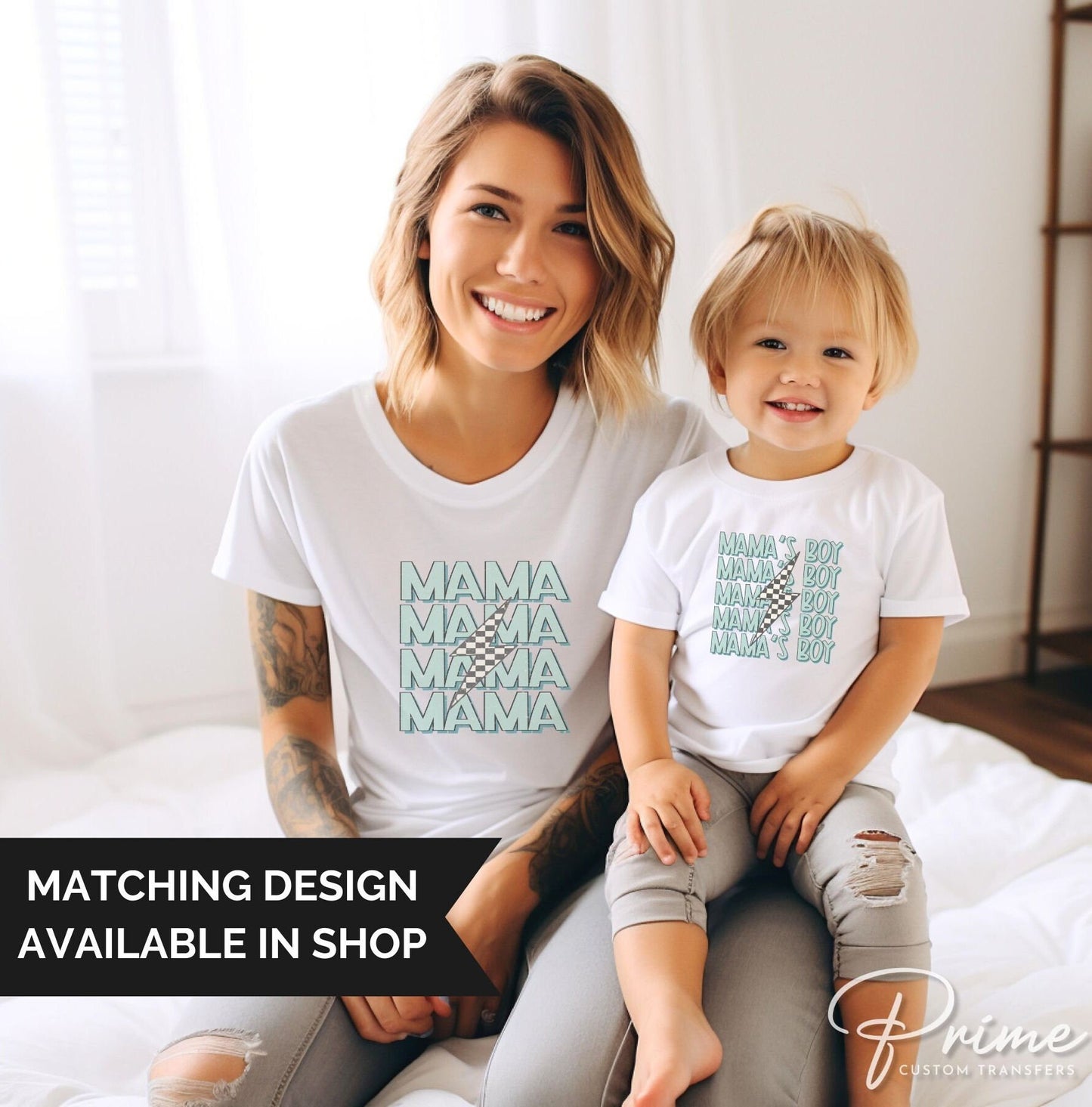 Mother's Day DTF Transfers, Ready to Press, T-shirt Transfers, Heat Transfer, Direct to Film, Mommy and Me, Matching, Boy, Mama's Boy