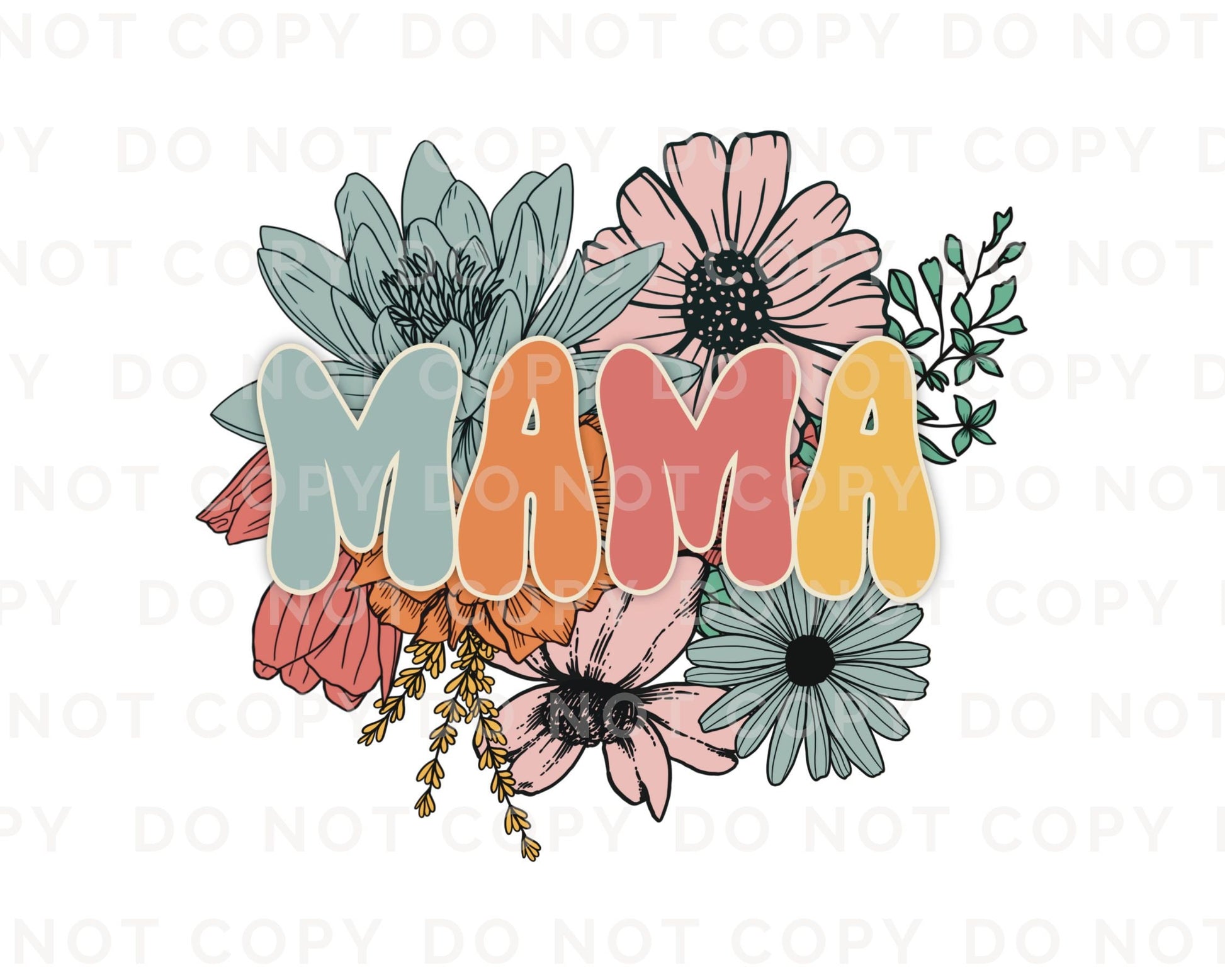 Mother's Day DTF Transfers, Ready to Press, T-shirt Transfers, Heat Transfer, Direct to Film, Mommy and Me, Matching, Flowers, Mama Floral