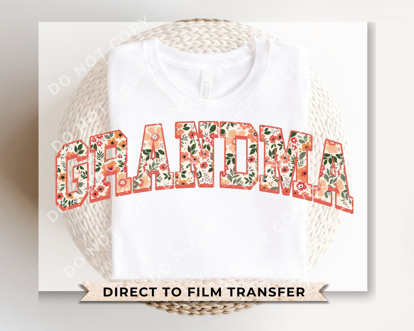 Mother's Day DTF Transfers, Ready to Press, T-shirt Transfers, Heat Transfer, Direct to Film, Grandparent, Retro, Boho, Gift, Floral Grandma