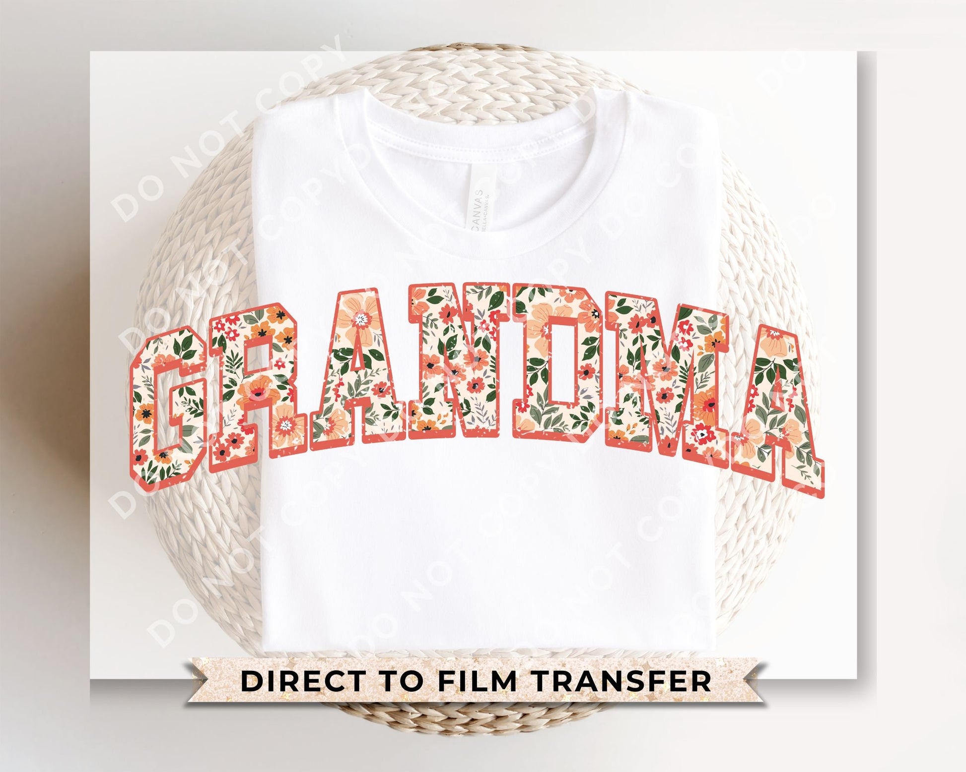 Mother's Day DTF Transfers, Ready to Press, T-shirt Transfers, Heat Transfer, Direct to Film, Grandparent, Retro, Boho, Gift, Floral Grandma