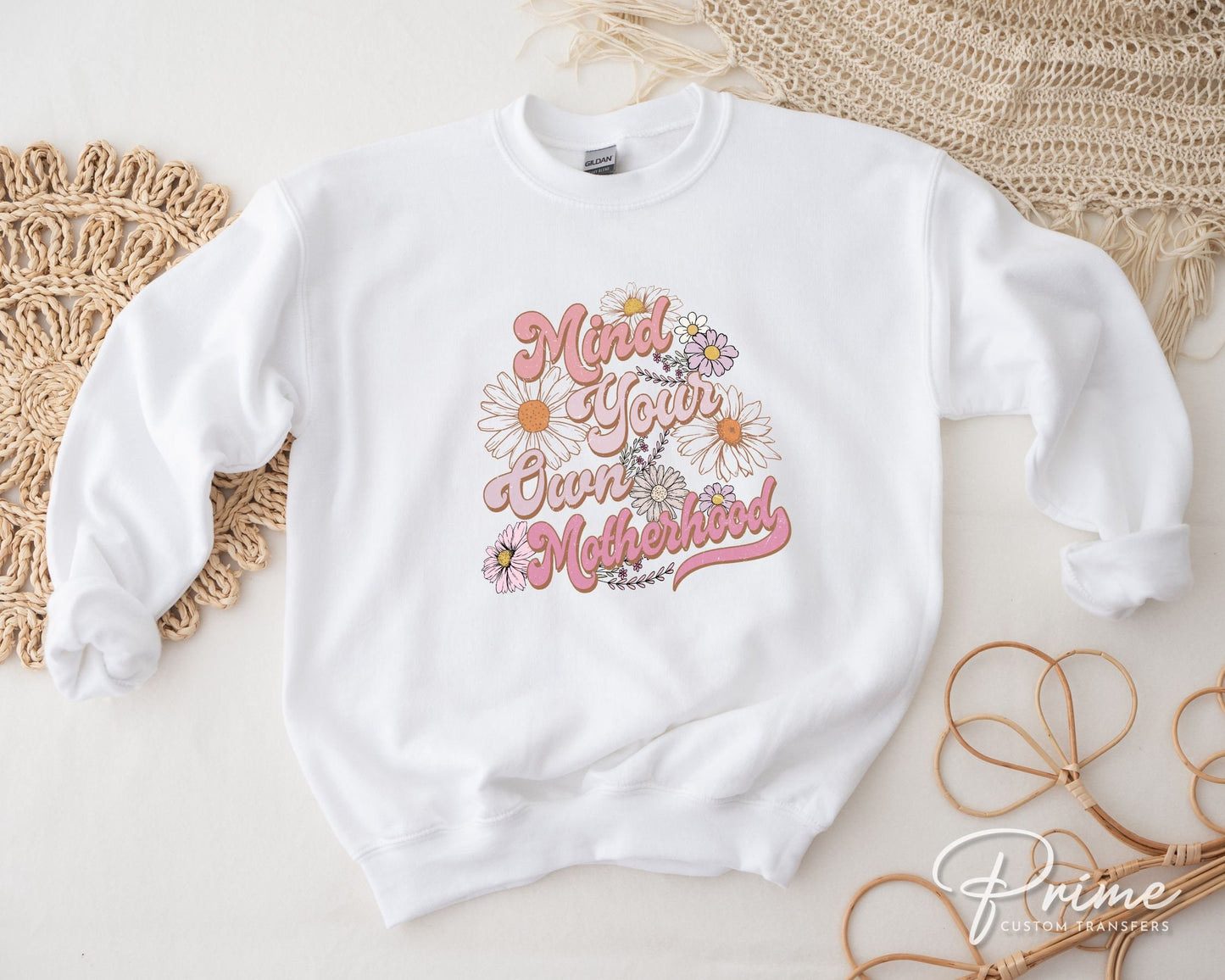 Mother's Day DTF Transfers, Ready to Press, T-shirt Transfers, Heat Transfer, Direct to Film, Flowers, Retro, Mind Your Own Motherhood