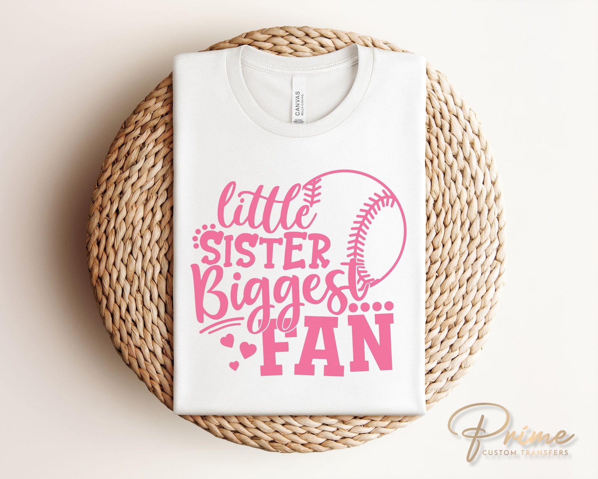 Baseball Sister DTF Transfers, Ready to Press, T-shirt Transfers, Heat Transfer, Direct to Film, Sports, Softball, Little Sis, Biggest Fan