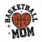 Basketball DTF Transfers, Ready to Press, T-shirt Transfers, Heat Transfer, Direct to Film, Sports, Faux Glitter, Heart, Basketball Mom