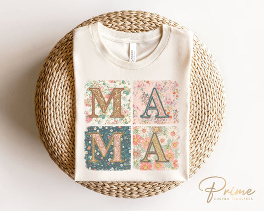 Mother's Day DTF Transfers, Ready to Press, T-shirt Transfers, Heat Transfer, Direct to Film, Trendy, Faux Sequins, Retro Boho Mama