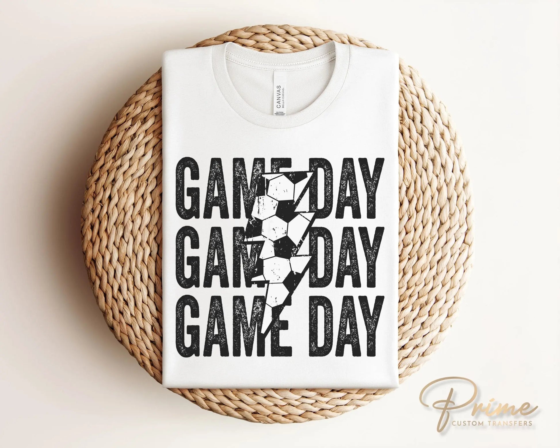 Soccer DTF Transfers, Ready to Press, T-shirt Transfers, Heat Transfer, Direct to Film, Sports, Vintage, Lightening, Stacked, Game Day