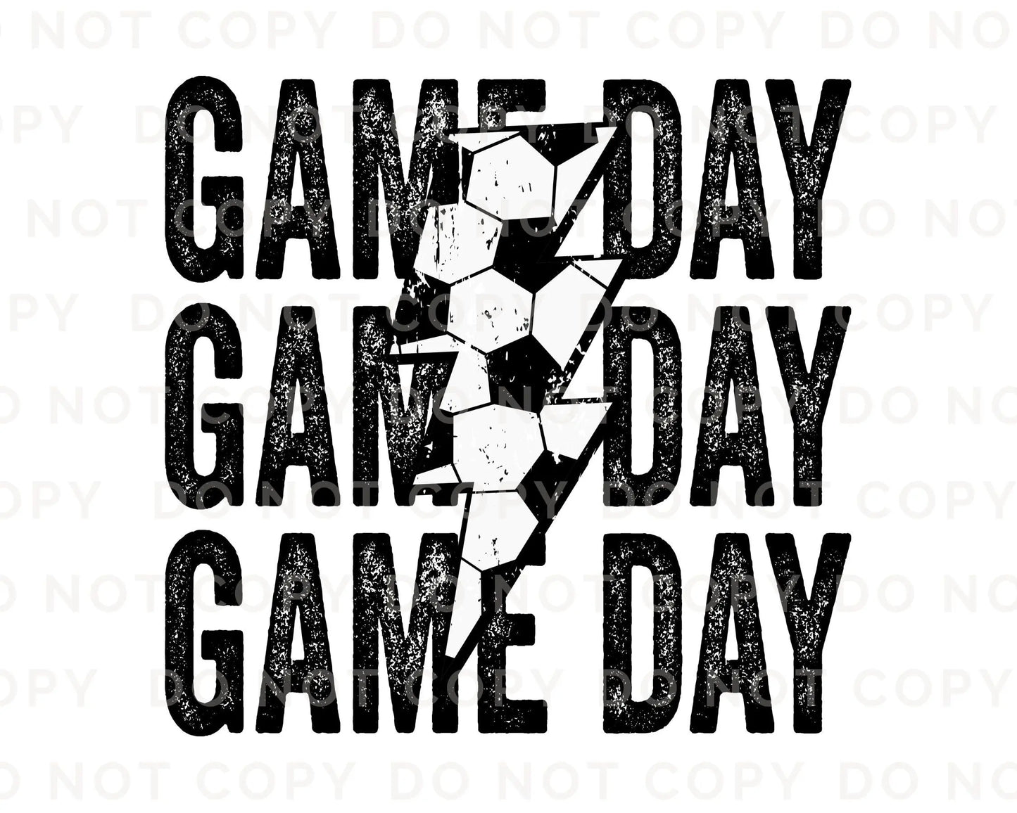 Soccer DTF Transfers, Ready to Press, T-shirt Transfers, Heat Transfer, Direct to Film, Sports, Vintage, Lightening, Stacked, Game Day