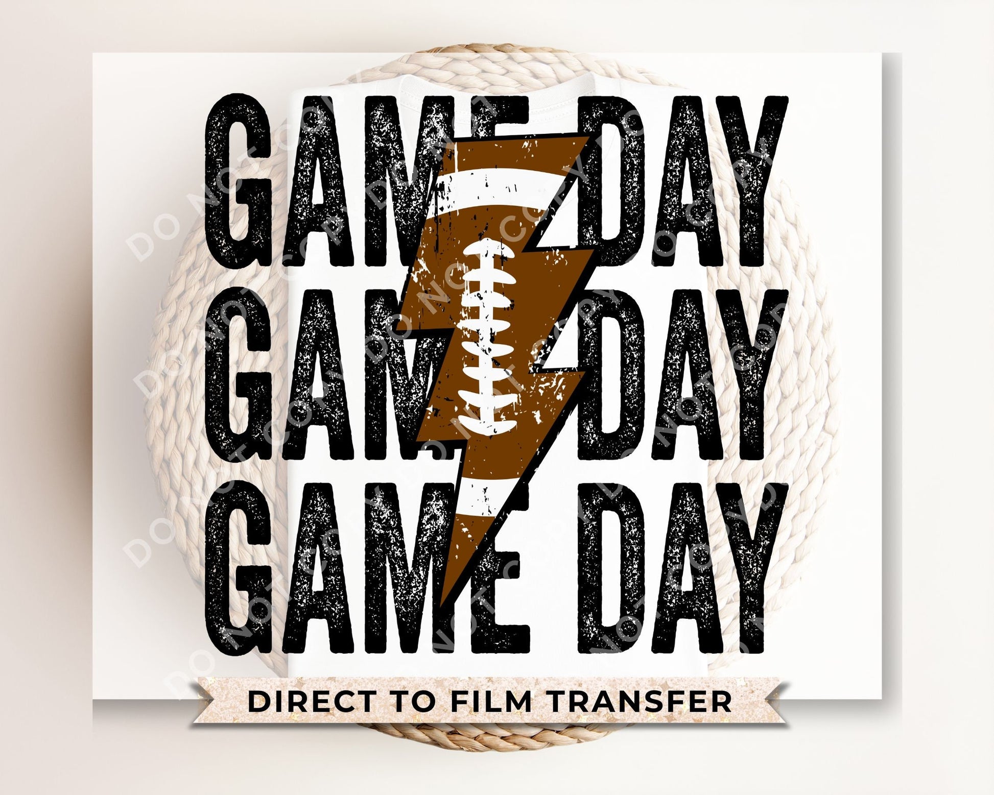 Football DTF Transfers, Ready to Press, T-shirt Transfers, Heat Transfer, Direct to Film, Sports, Mama, Lightening, Stacked Game Day
