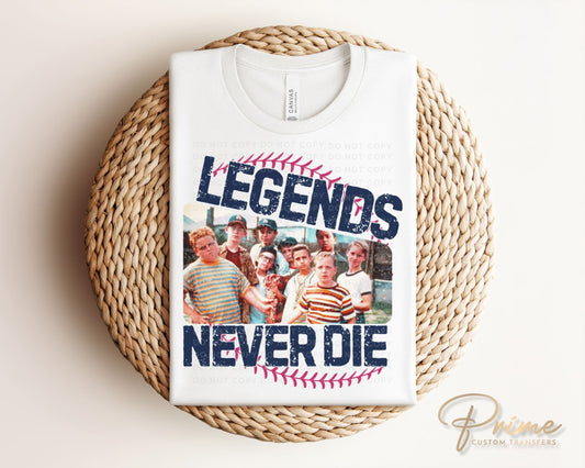 Baseball DTF Transfers, Ready to Press, T-shirt Transfers, Heat Transfer, Direct to Film, Sports, Baseball, Game Day, Legends Never Die