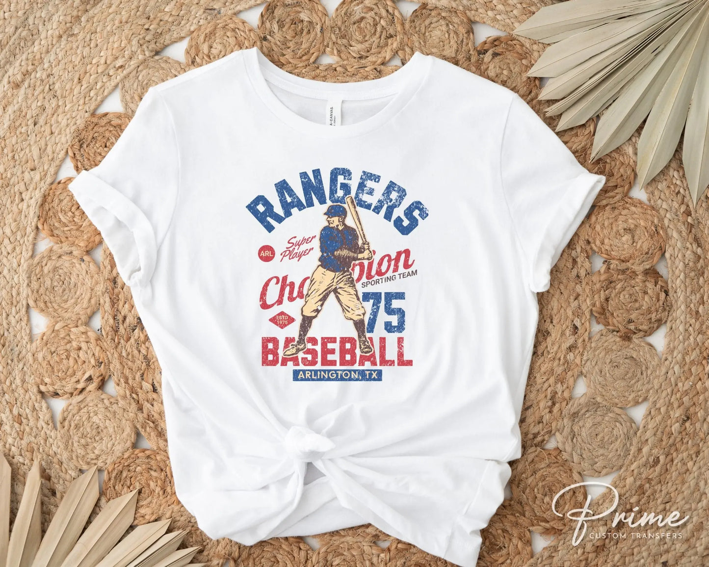 Baseball DTF Transfers, Ready to Press, T-shirt Transfers, Heat Transfer, Direct to Film, Sports, Summer, Arlington Texas, Vintage, Retro