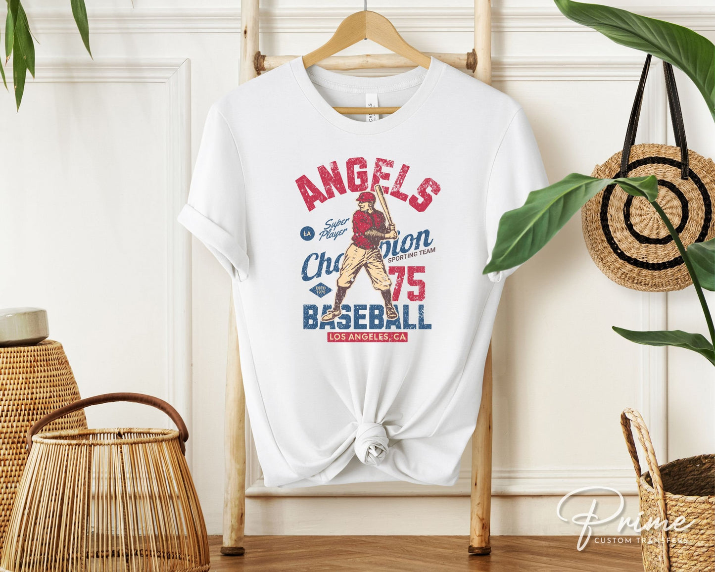 Baseball DTF Transfers, Ready to Press, T-shirt Transfers, Heat Transfer, Direct to Film, Sports, Los Angeles, California, Vintage, Retro