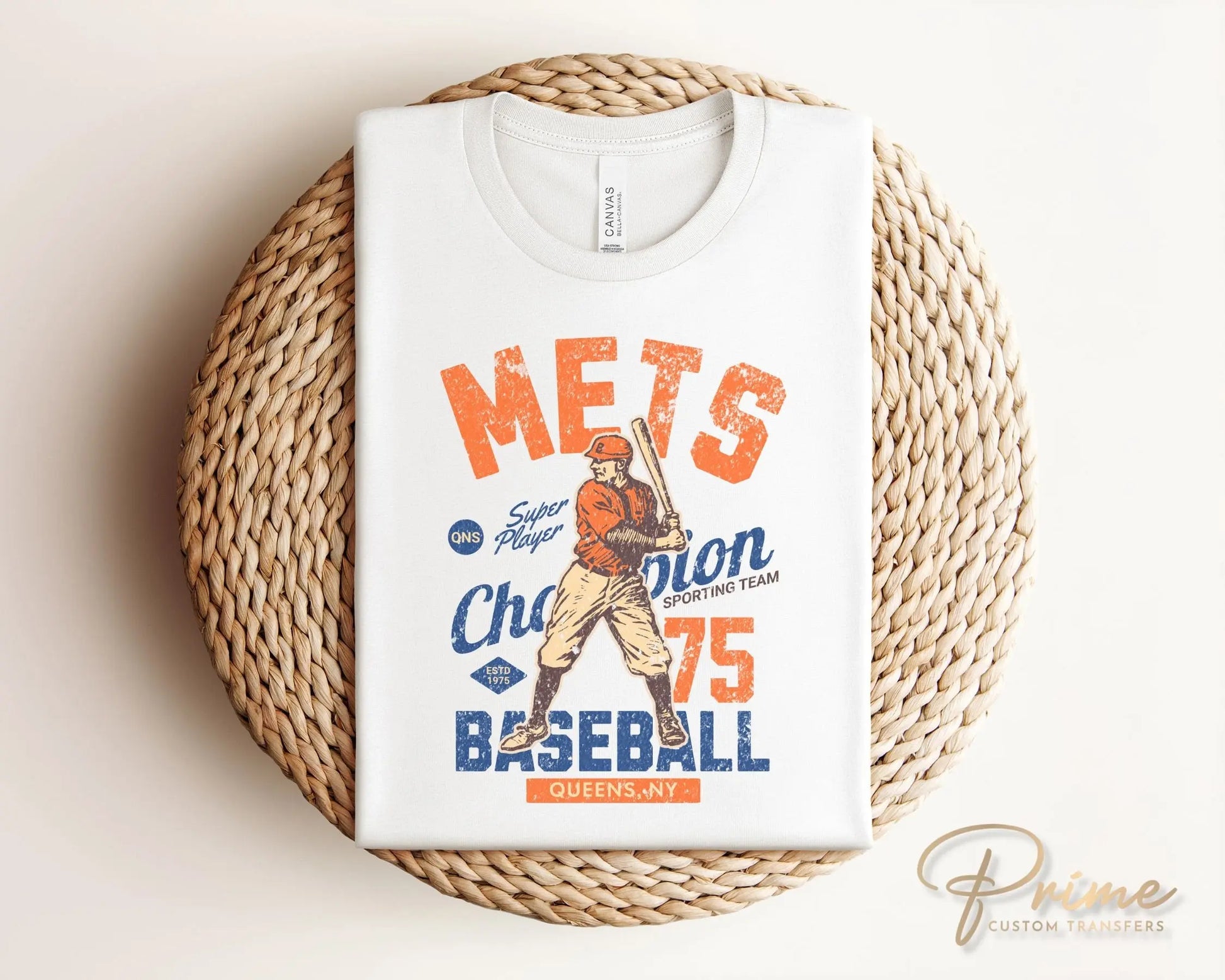 Baseball DTF Transfers, Ready to Press, T-shirt Transfers, Heat Transfer, Direct to Film, Sports, Summer, Vintage, Queens New York