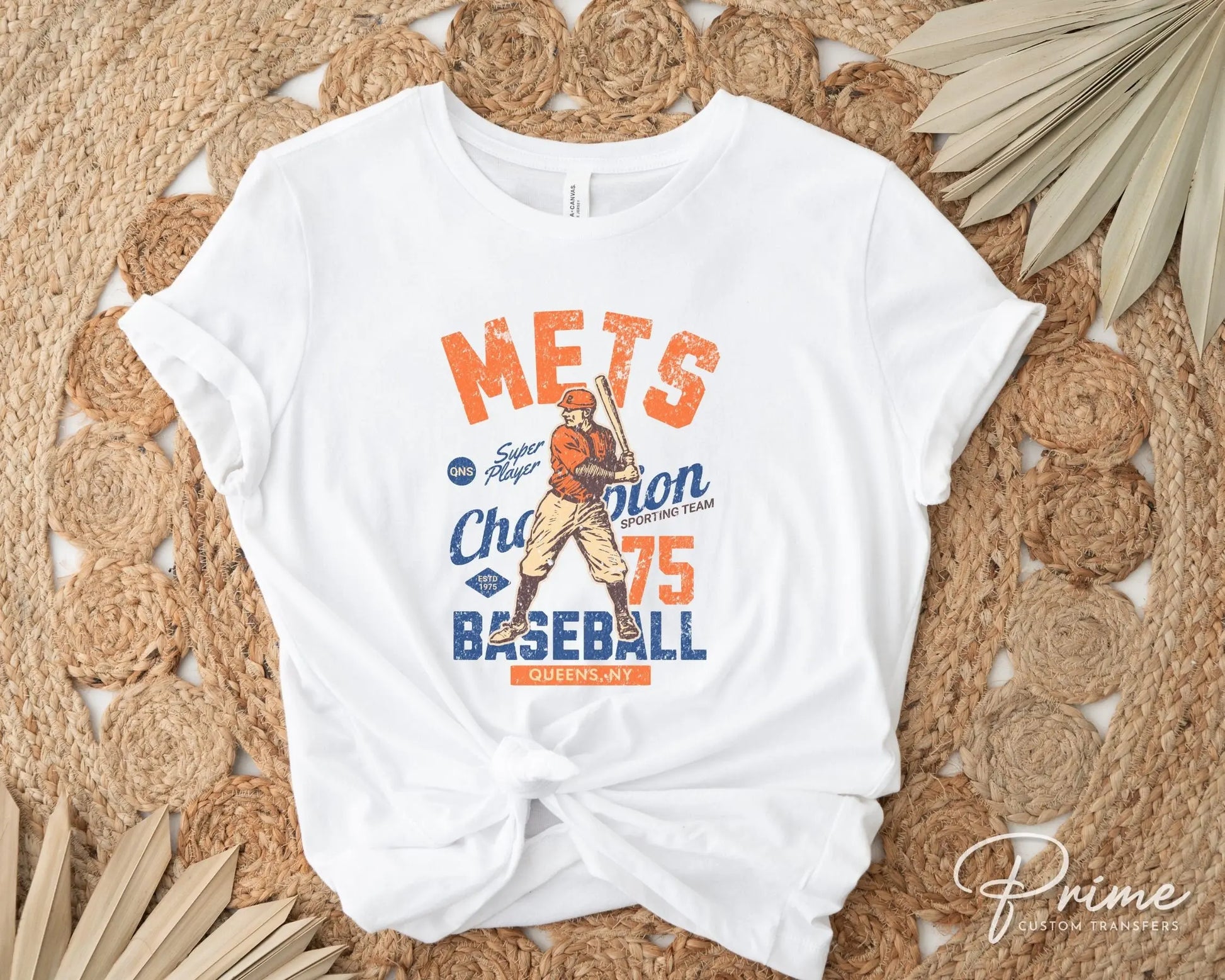 Baseball DTF Transfers, Ready to Press, T-shirt Transfers, Heat Transfer, Direct to Film, Sports, Summer, Vintage, Queens New York