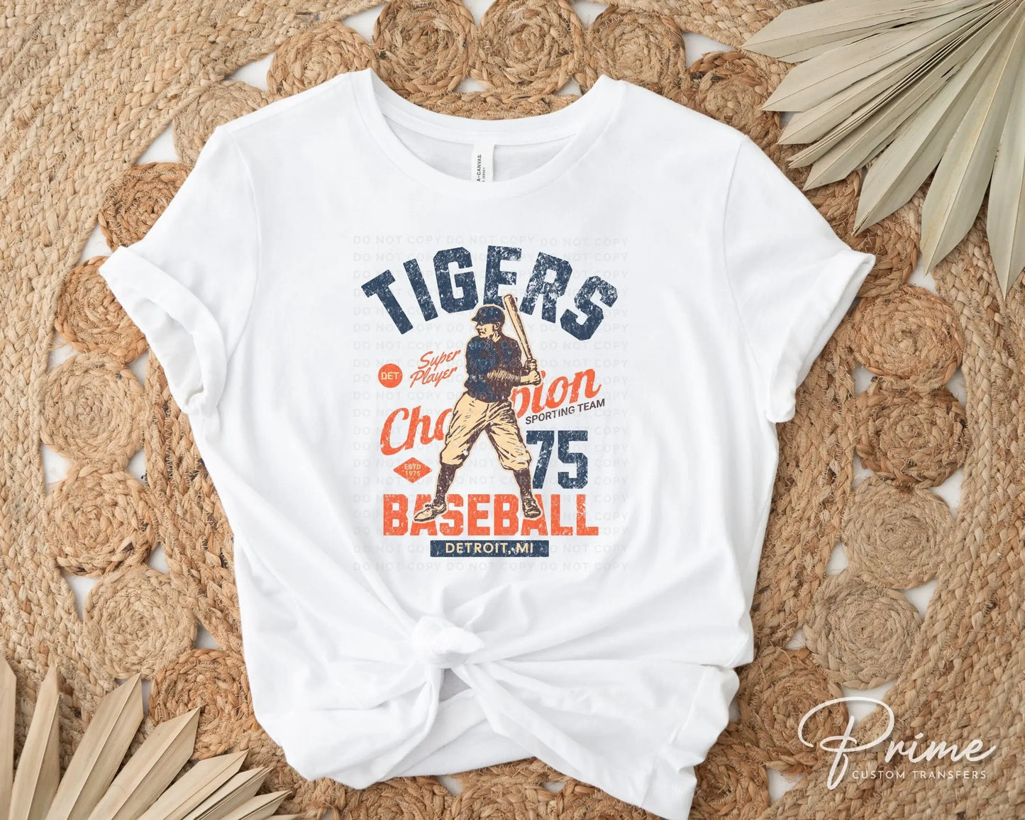 Baseball DTF Transfers, Ready to Press, T-shirt Transfers, Heat Transfer, Direct to Film, Sports, Summer, Vintage, Retro Detroit Michigan