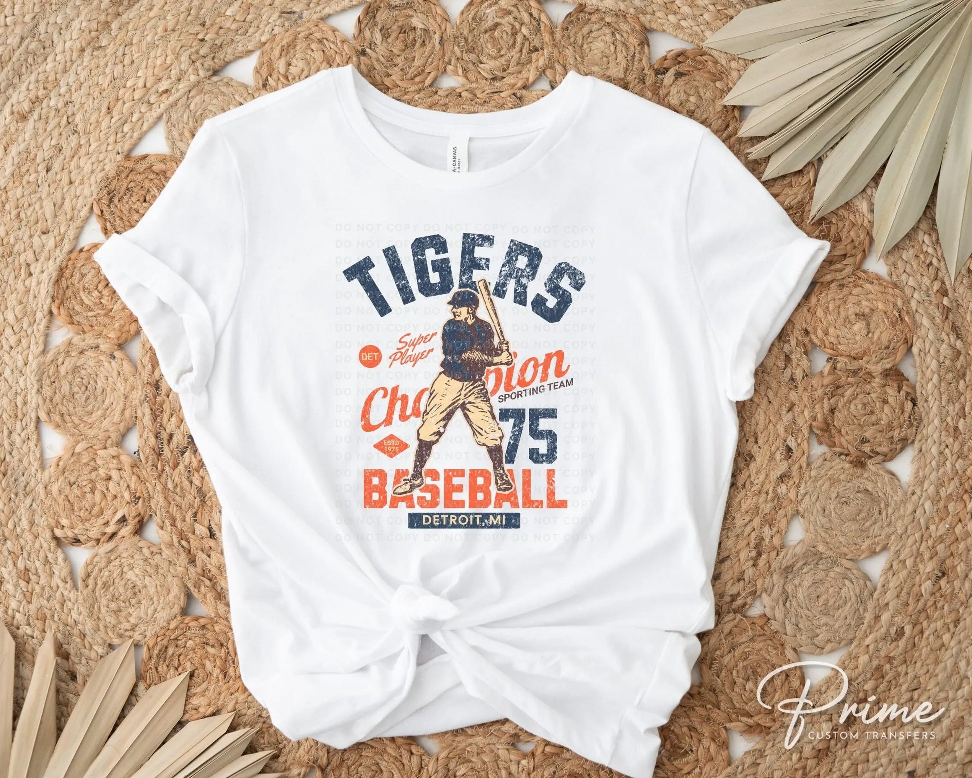 Baseball DTF Transfers, Ready to Press, T-shirt Transfers, Heat Transfer, Direct to Film, Sports, Summer, Vintage, Retro Detroit Michigan