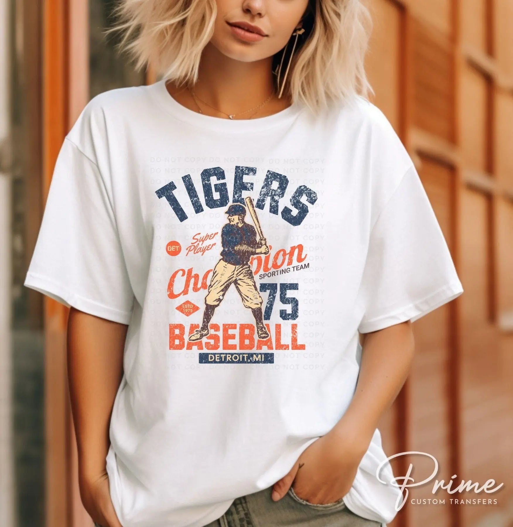 Baseball DTF Transfers, Ready to Press, T-shirt Transfers, Heat Transfer, Direct to Film, Sports, Summer, Vintage, Retro Detroit Michigan