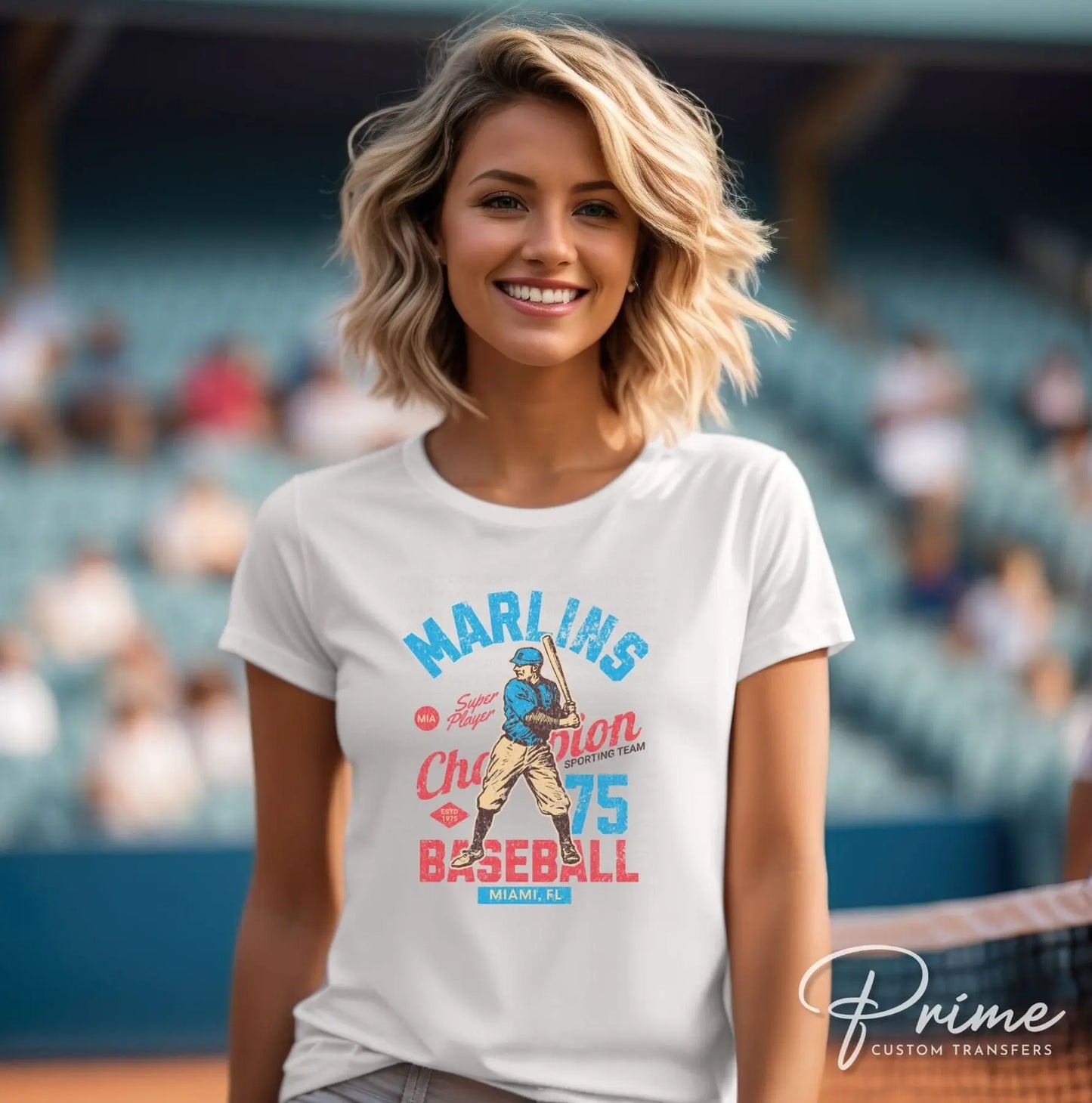 Baseball DTF Transfers, Ready to Press, T-shirt Transfers, Heat Transfer, Direct to Film, Sports, Summer, Vintage, Retro Miami Florida