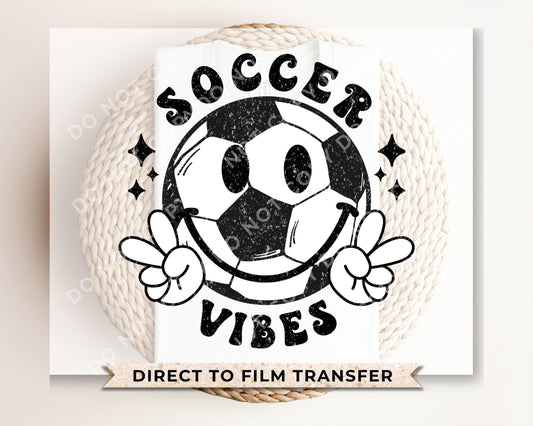 Soccer DTF Transfers, Ready to Press, T-shirt Transfers, Heat Transfer, Direct to Film, Sports, Game Day, Ball, Kids, Groovy, Soccer Vibes