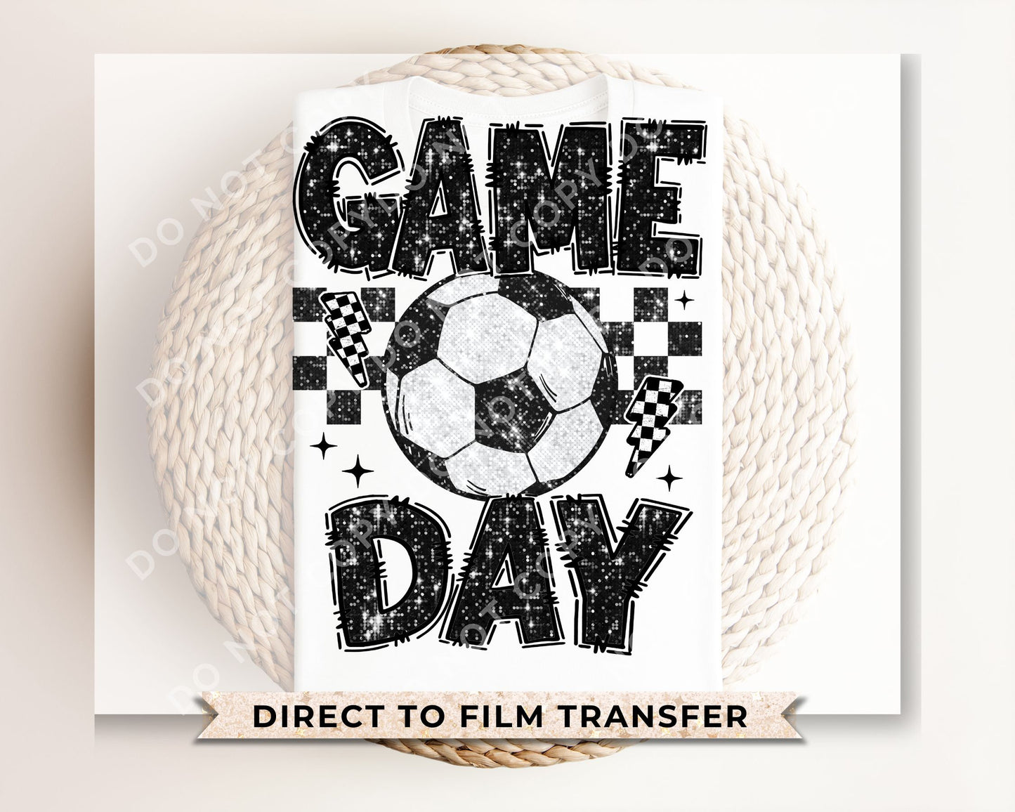 Soccer DTF Transfers, Ready to Press, T-shirt Transfers, Heat Transfer, Direct to Film, Sports, Ball, Checkered, Kid, Child, Game Day