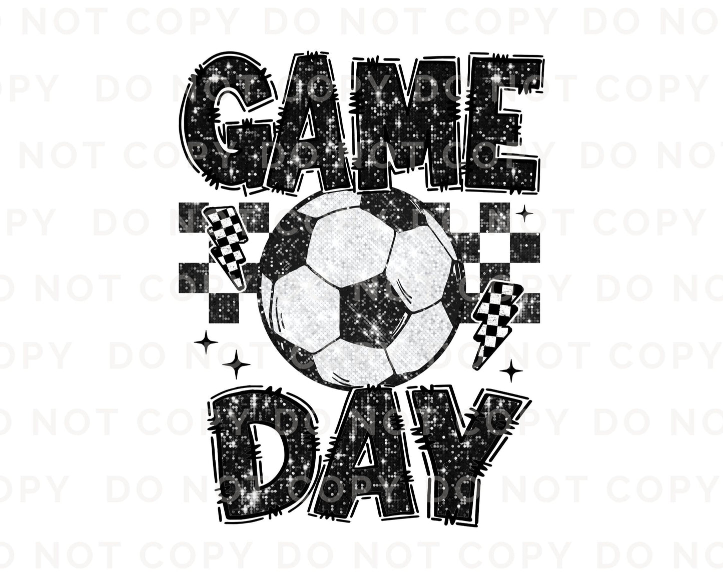 Soccer DTF Transfers, Ready to Press, T-shirt Transfers, Heat Transfer, Direct to Film, Sports, Ball, Checkered, Kid, Child, Game Day