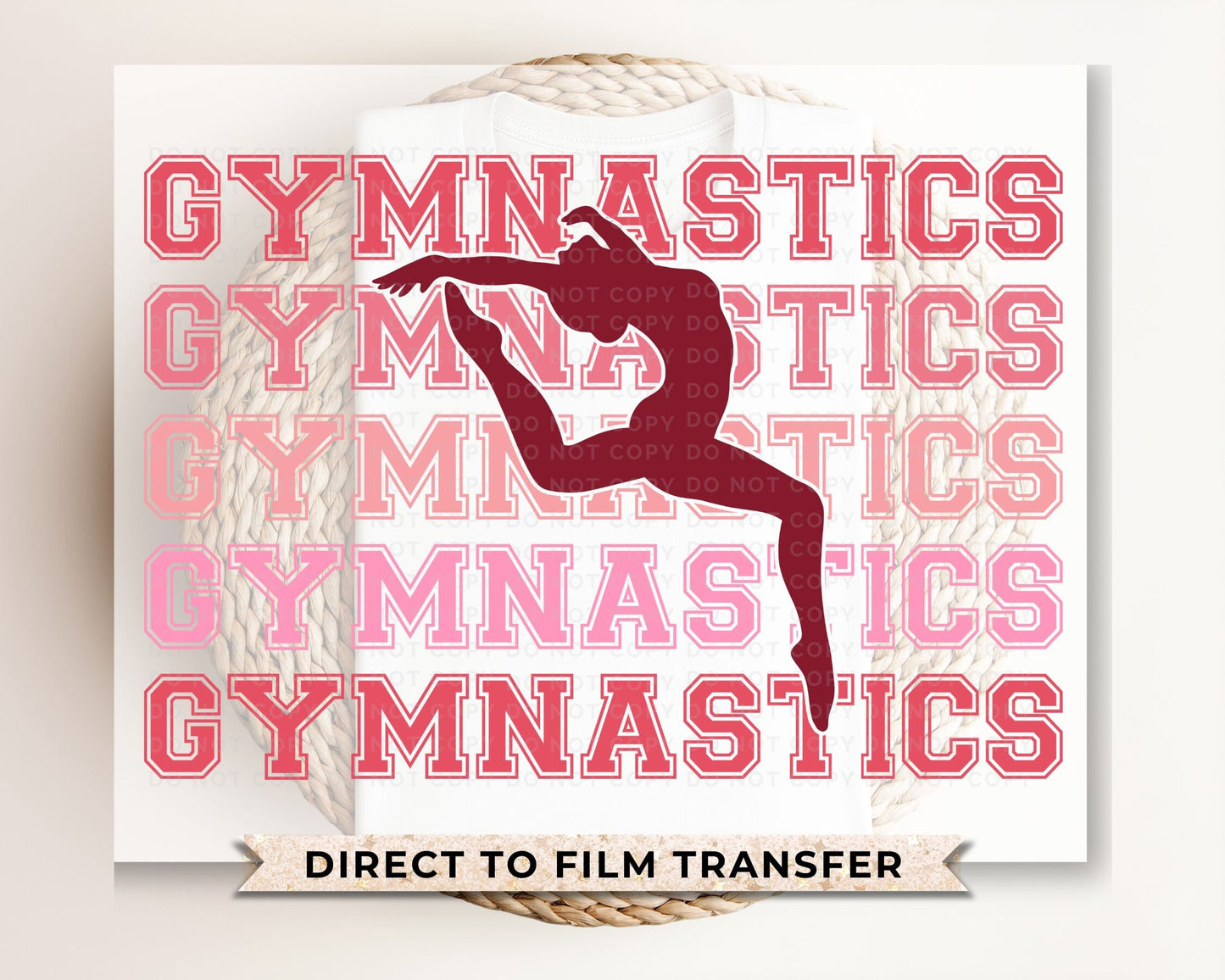 Gymnastics DTF Transfers, Ready to Press, T-shirt Transfers, Heat Transfer, Direct to Film, Sports, Girl, Athlete, Cartwheel, Pink, Gymnast