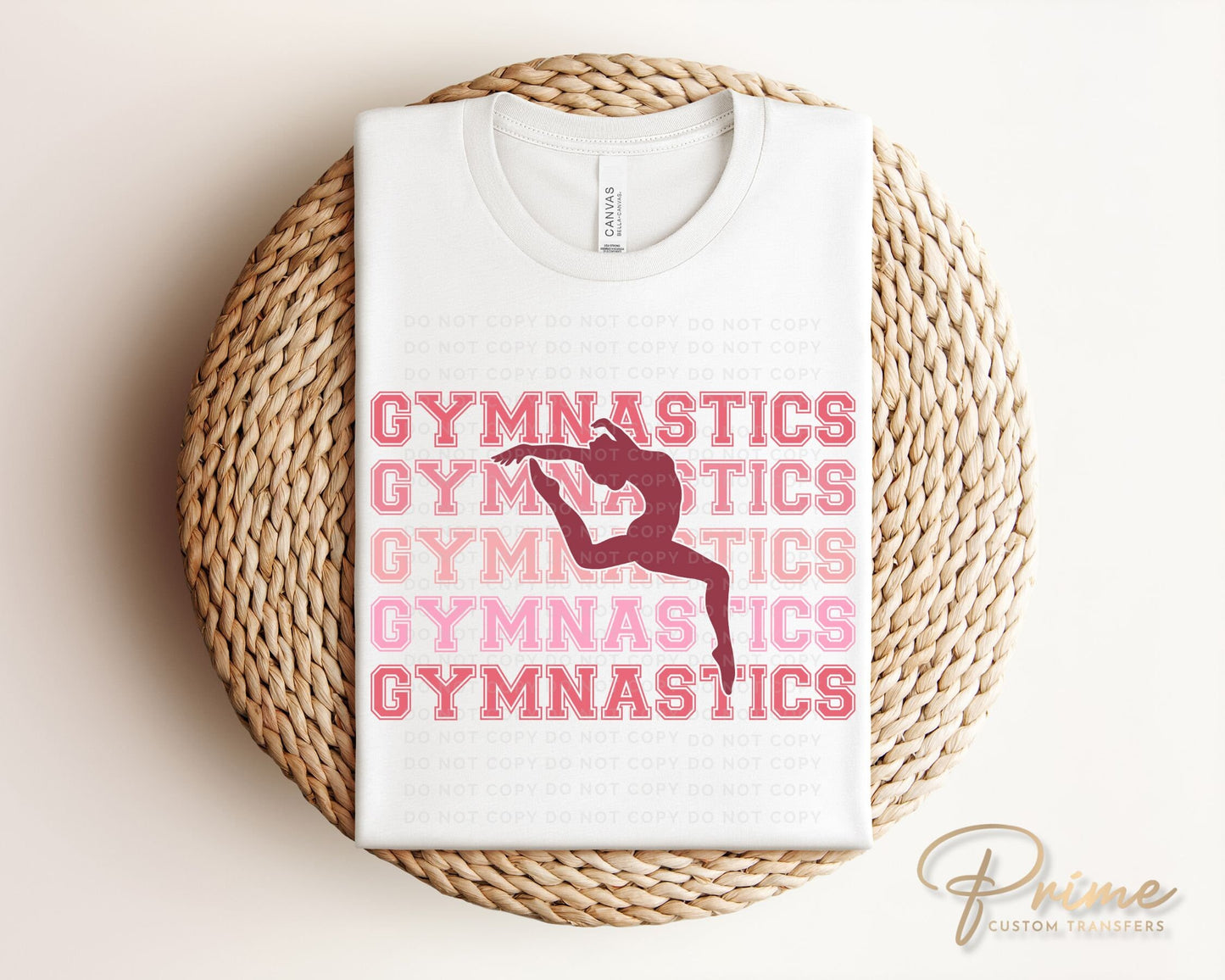 Gymnastics DTF Transfers, Ready to Press, T-shirt Transfers, Heat Transfer, Direct to Film, Sports, Girl, Athlete, Cartwheel, Pink, Gymnast