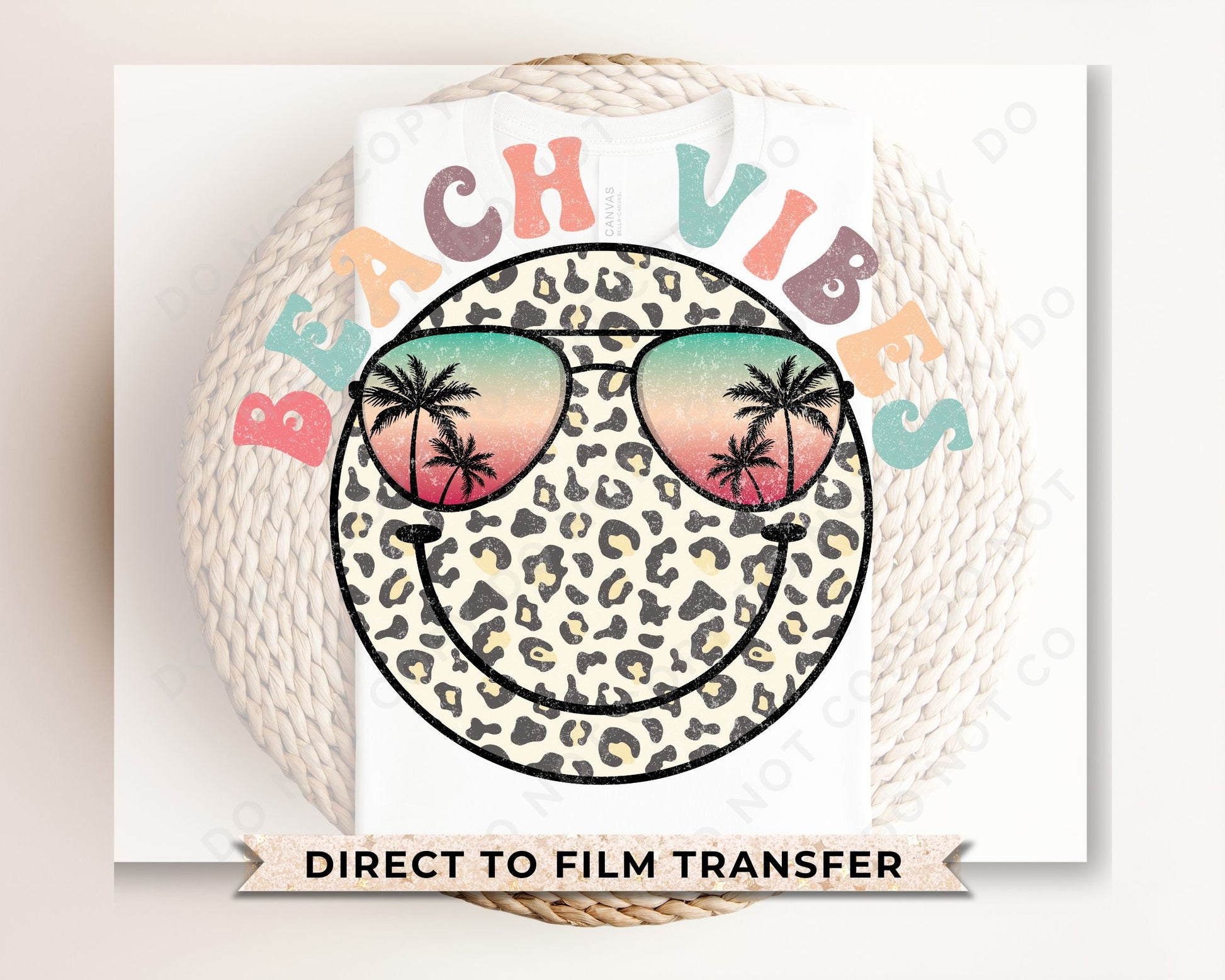 Summer Vibes DTF Transfers, Ready to Press, T-shirt Transfers, Heat Transfer, Direct to Film, Beach, Summer Time, Vacation, Salt, Leopard