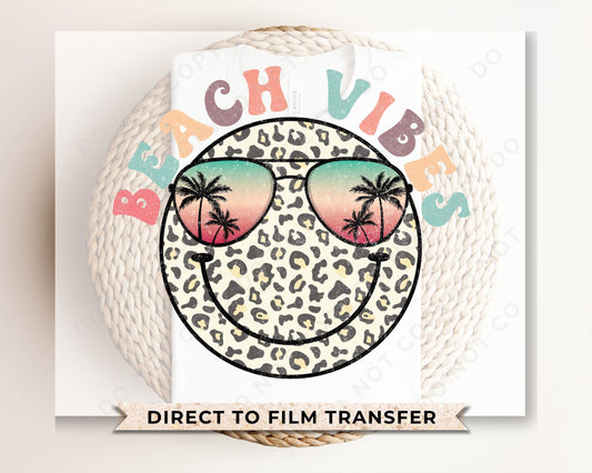 Summer Vibes DTF Transfers, Ready to Press, T-shirt Transfers, Heat Transfer, Direct to Film, Beach, Summer Time, Vacation, Salt, Leopard