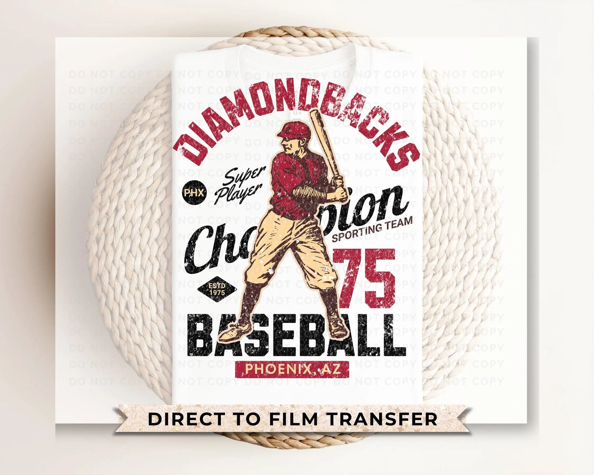 Baseball DTF Transfers, Ready to Press, T-shirt Transfers, Heat Transfer, Direct to Film, Sports, Summer, Phoenix Arizona, Vintage, Retro