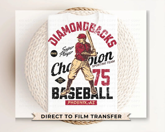 Baseball DTF Transfers, Ready to Press, T-shirt Transfers, Heat Transfer, Direct to Film, Sports, Summer, Phoenix Arizona, Vintage, Retro