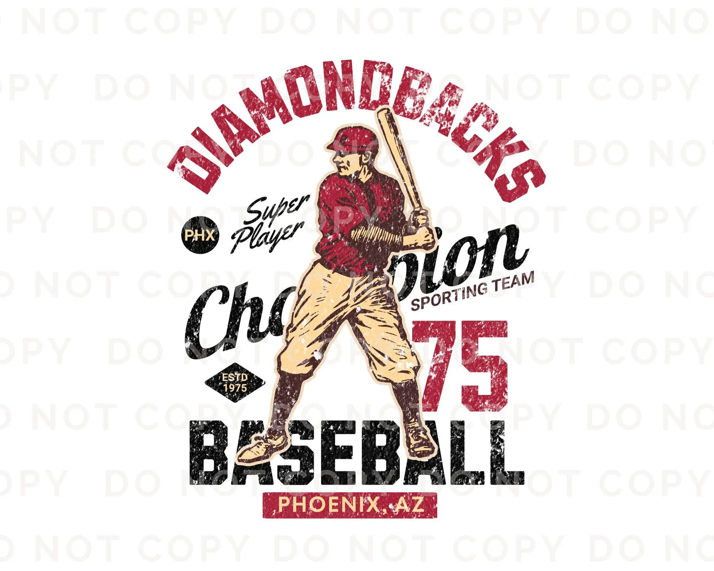 Baseball DTF Transfers, Ready to Press, T-shirt Transfers, Heat Transfer, Direct to Film, Sports, Summer, Phoenix Arizona, Vintage, Retro