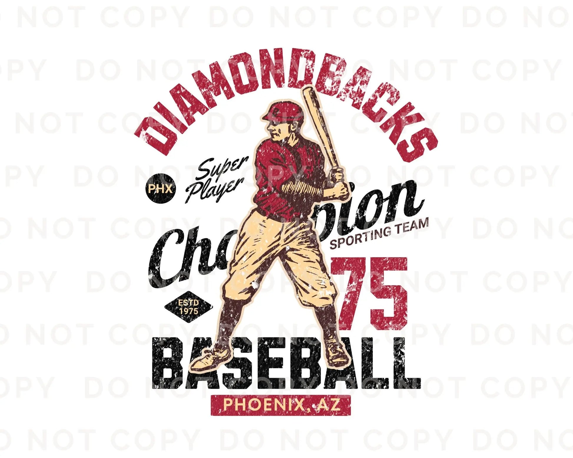 Baseball DTF Transfers, Ready to Press, T-shirt Transfers, Heat Transfer, Direct to Film, Sports, Summer, Phoenix Arizona, Vintage, Retro