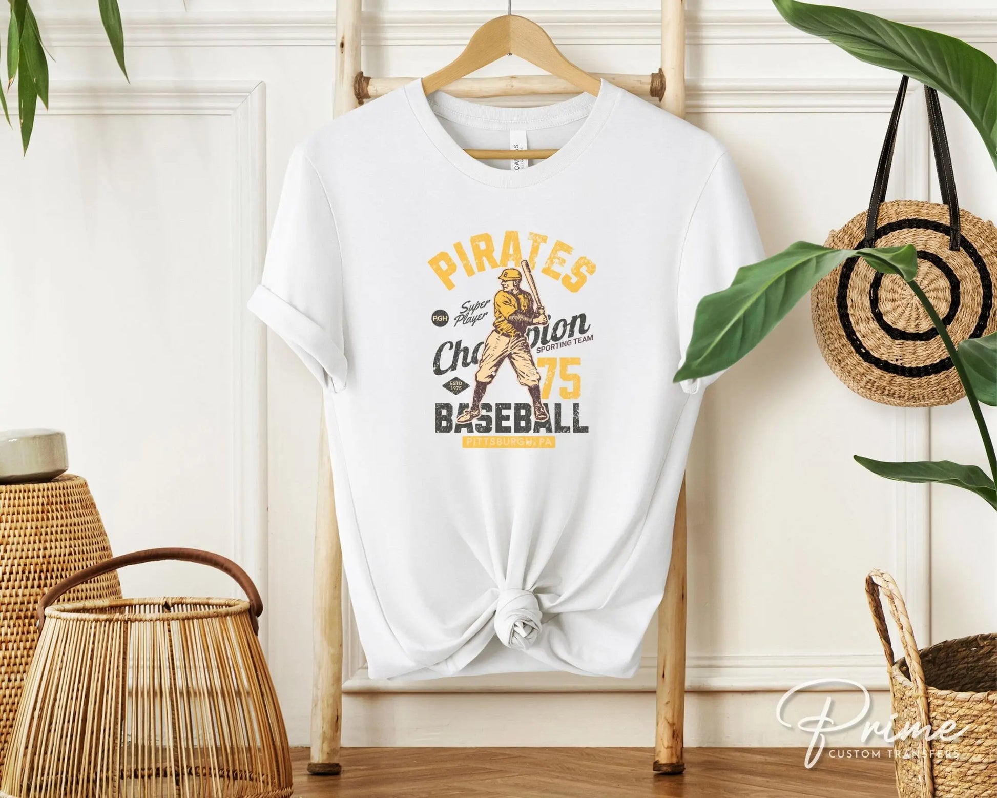 Baseball DTF Transfers, Ready to Press, T-shirt Transfers, Heat Transfer, Direct to Film, Sports, Pittsburgh Pennsylvania, Vintage, Retro