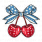 4th of July DTF Transfers, Ready to Press, T-shirt Transfers, Heat Transfer, Direct to Film, USA, Holiday, Independence, Cherry Coquette Bow