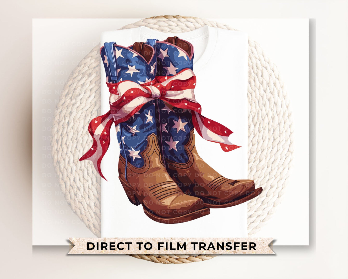 4th of July DTF Transfers, Ready to Press, T-shirt Transfers, Heat Transfer, Direct to Film, USA, Holiday, Western, Coquette, Cowboy Boots