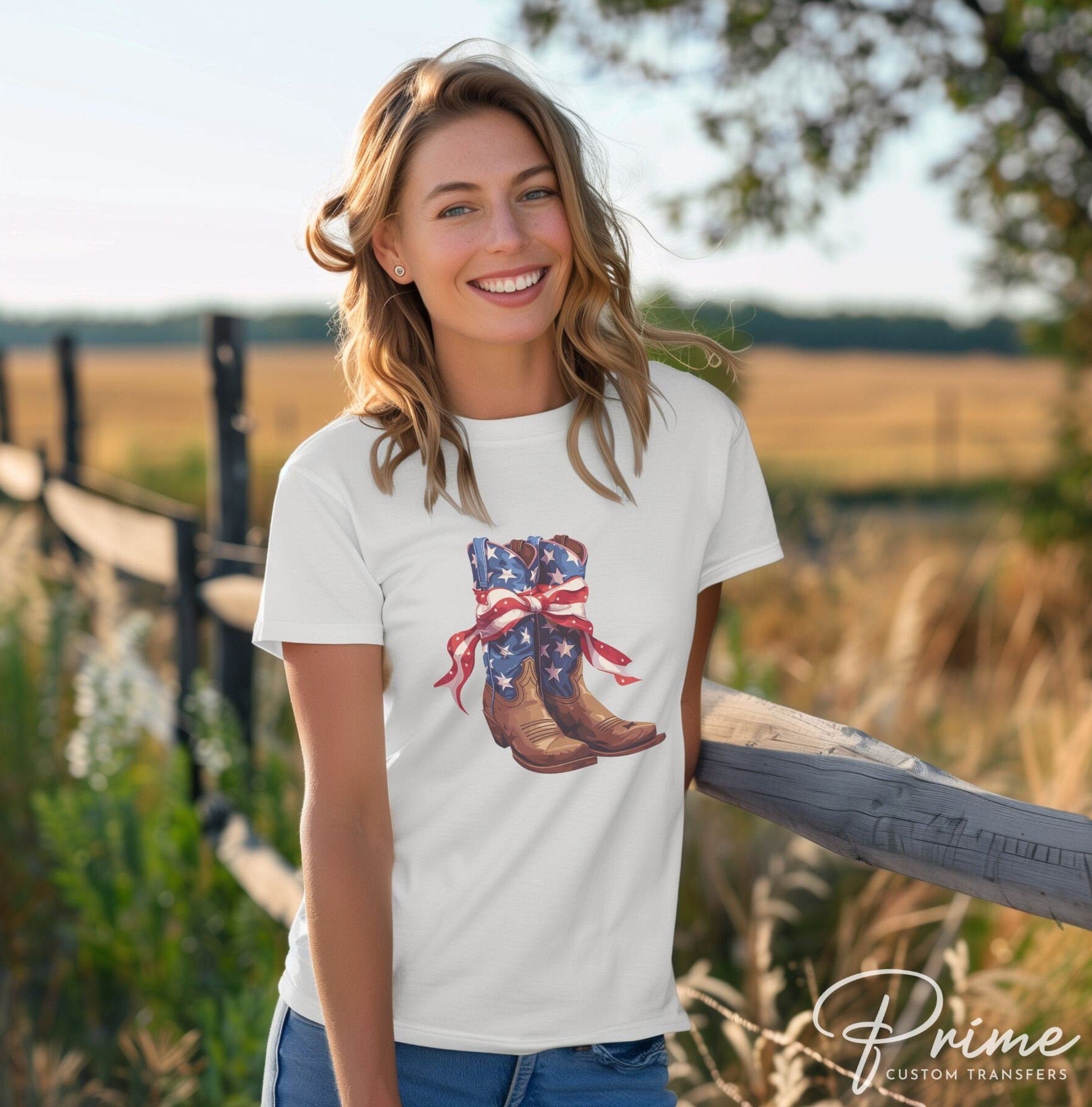 4th of July DTF Transfers, Ready to Press, T-shirt Transfers, Heat Transfer, Direct to Film, USA, Holiday, Western, Coquette, Cowboy Boots