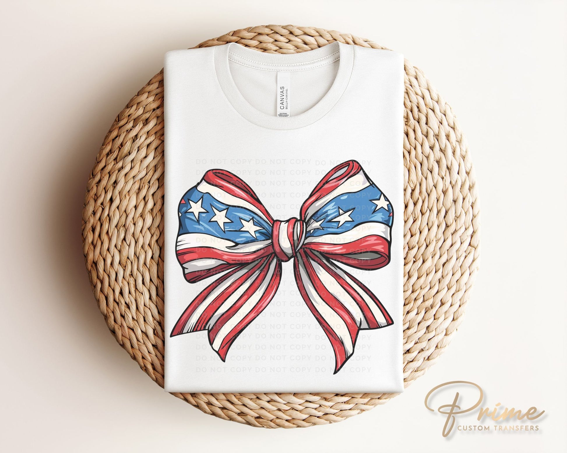 4th of July DTF Transfers, Ready to Press, T-shirt Transfers, Heat Transfer, Direct to Film, USA, Holiday, Independence, Coquette Bow