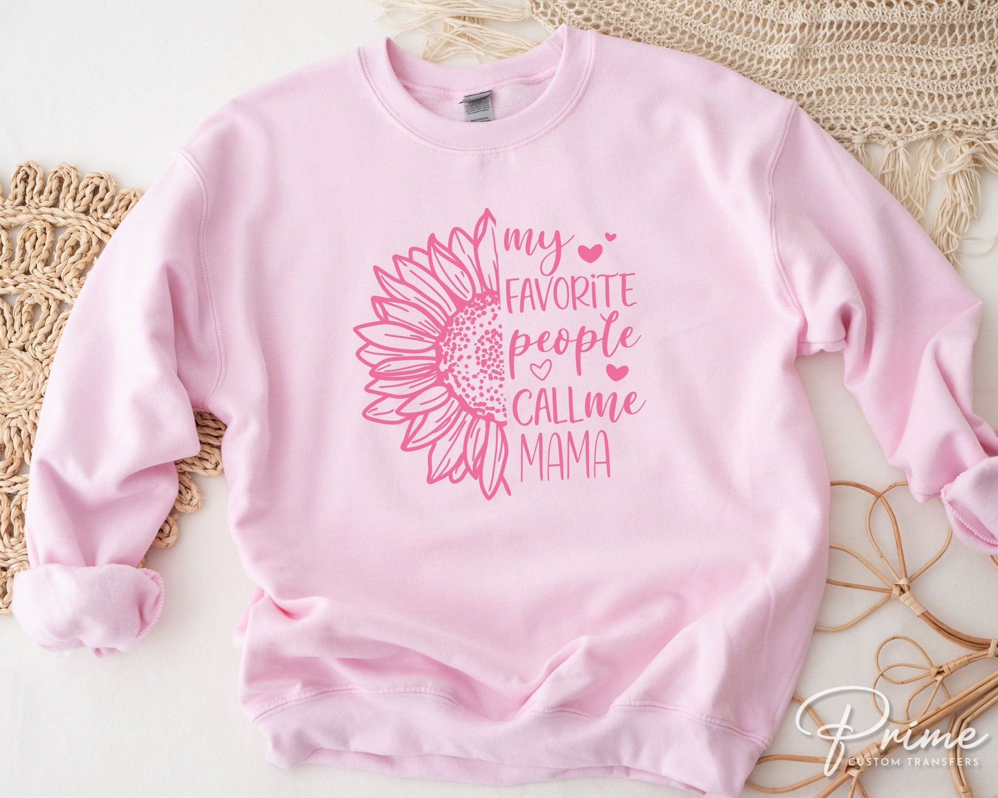 Mother's Day DTF Transfers, Ready to Press, T-shirt Transfers, Heat Transfer, Direct to Film, Sunflower, Favorite People Call Me Mama