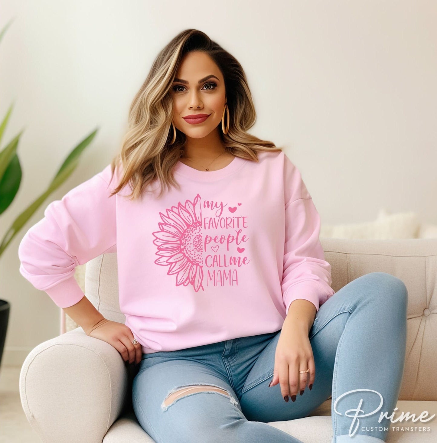 Mother's Day DTF Transfers, Ready to Press, T-shirt Transfers, Heat Transfer, Direct to Film, Sunflower, Favorite People Call Me Mama