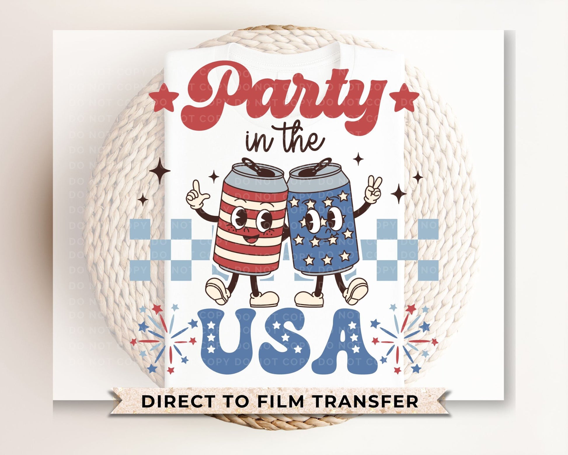 4th of July DTF Transfers, Ready to Press, T-shirt Transfers, Heat Transfer, Direct to Film, Fourth, Holiday, Party in The USA, Memorial Day