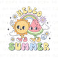Summer DTF Transfers, Ready to Press, T-shirt Transfers, Heat Transfer, Direct to Film, Beach, Cute, Sunshine, Vacation, Retro Hello Summer
