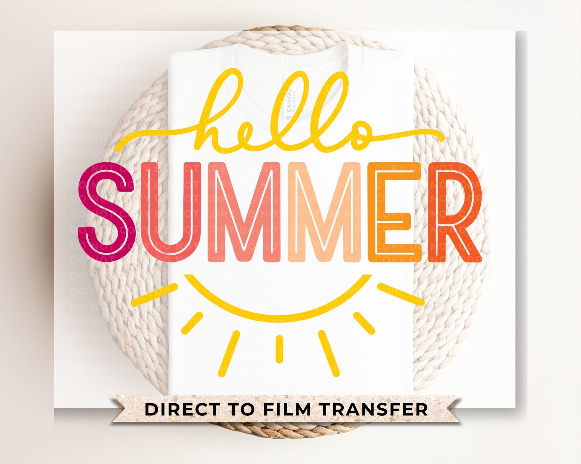 Summer DTF Transfers, Ready to Press, T-shirt Transfers, Heat Transfer, Direct to Film, Beach, Cute, Sunshine, Vacation, Hello Summer