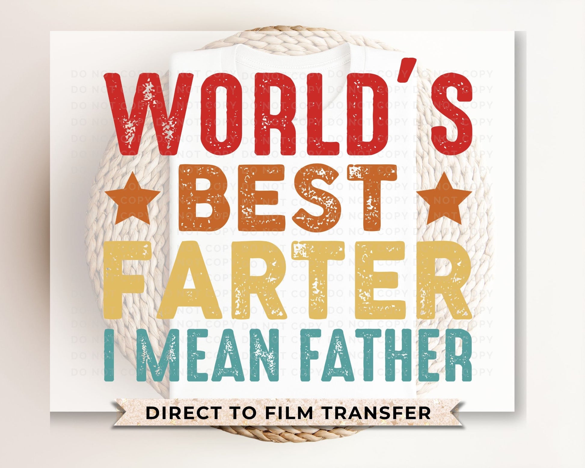 Father's Day DTF Transfers, Ready to Press, T-shirt Transfers, Heat Transfer, Direct to Film, Funny, Jokes, Gift, Dad, World's Best Farter