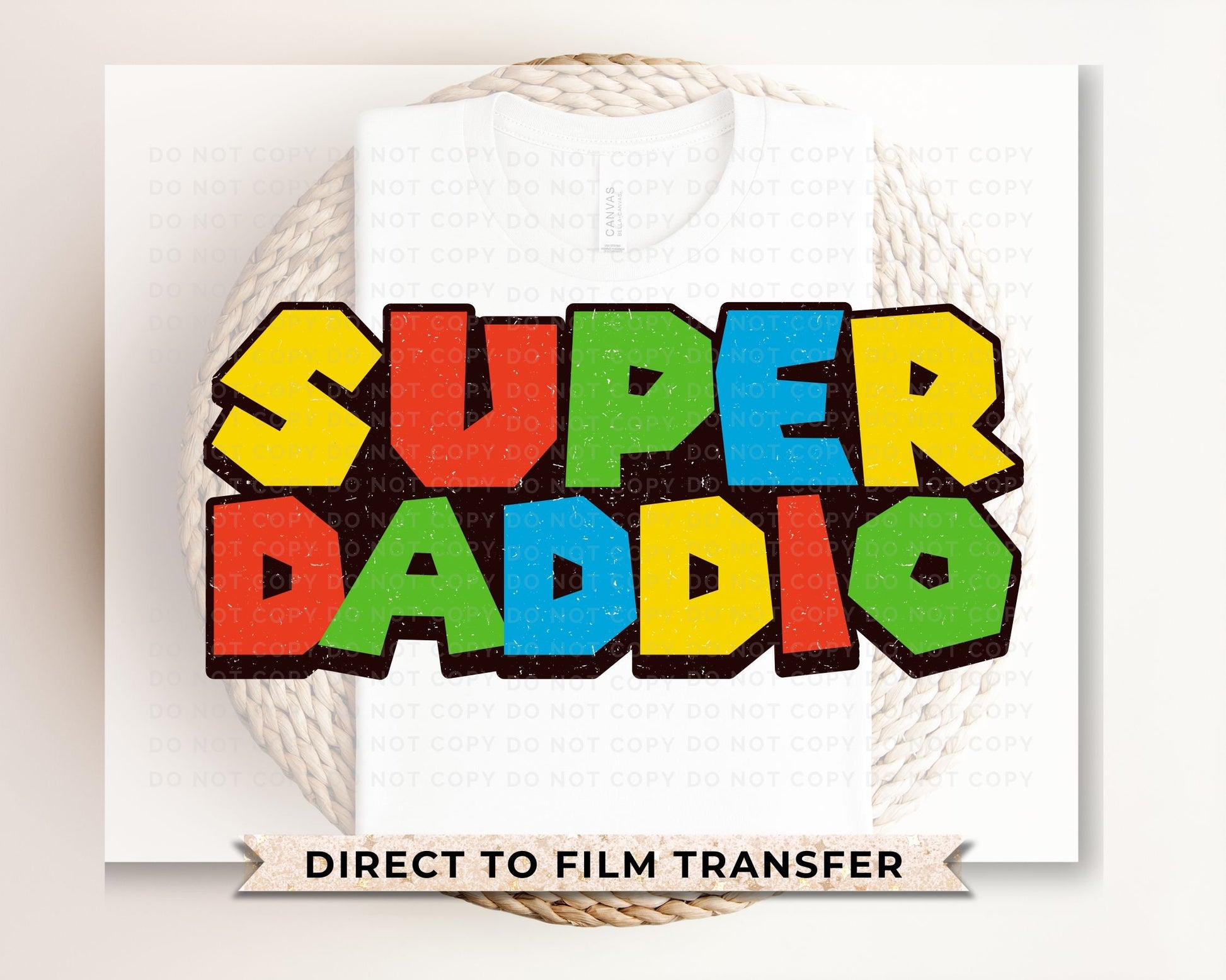 Father's Day DTF Transfers, Ready to Press, T-shirt Transfers, Heat Transfer, Direct to Film, Funny, Gift for Dad, Retro, Super Daddio