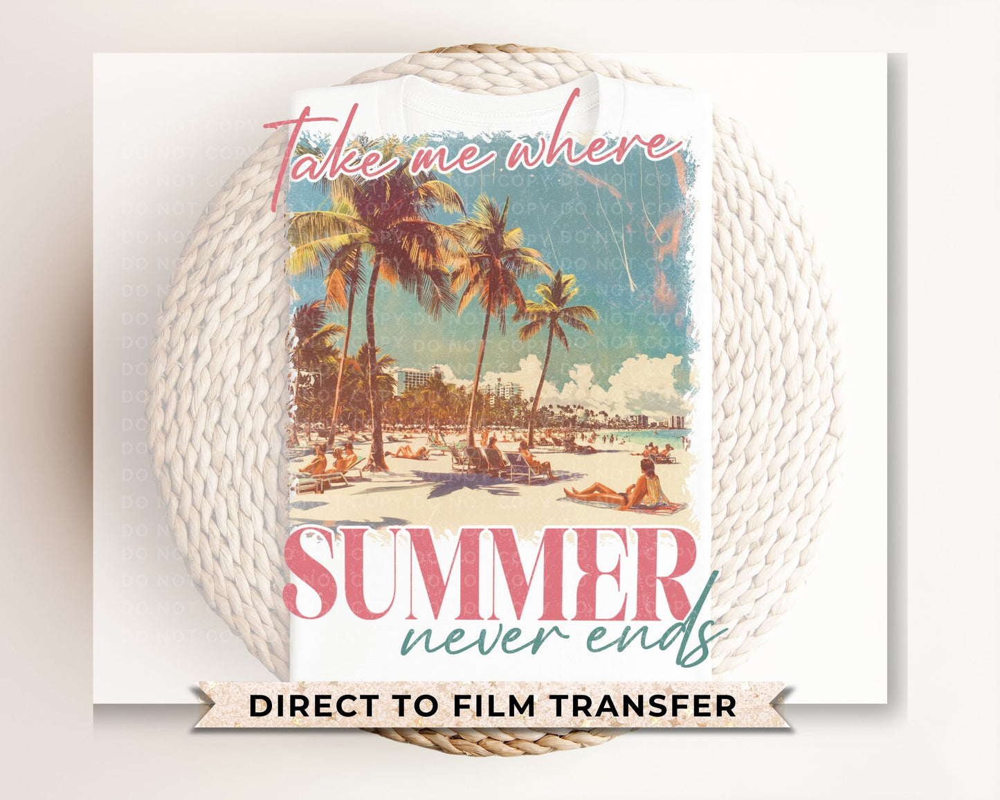 Summer DTF Transfers, Ready to Press, T-shirt Transfers, Heat Transfer, Direct to Film, Beach, Cute, Sunshine, Vacation, Summer Time