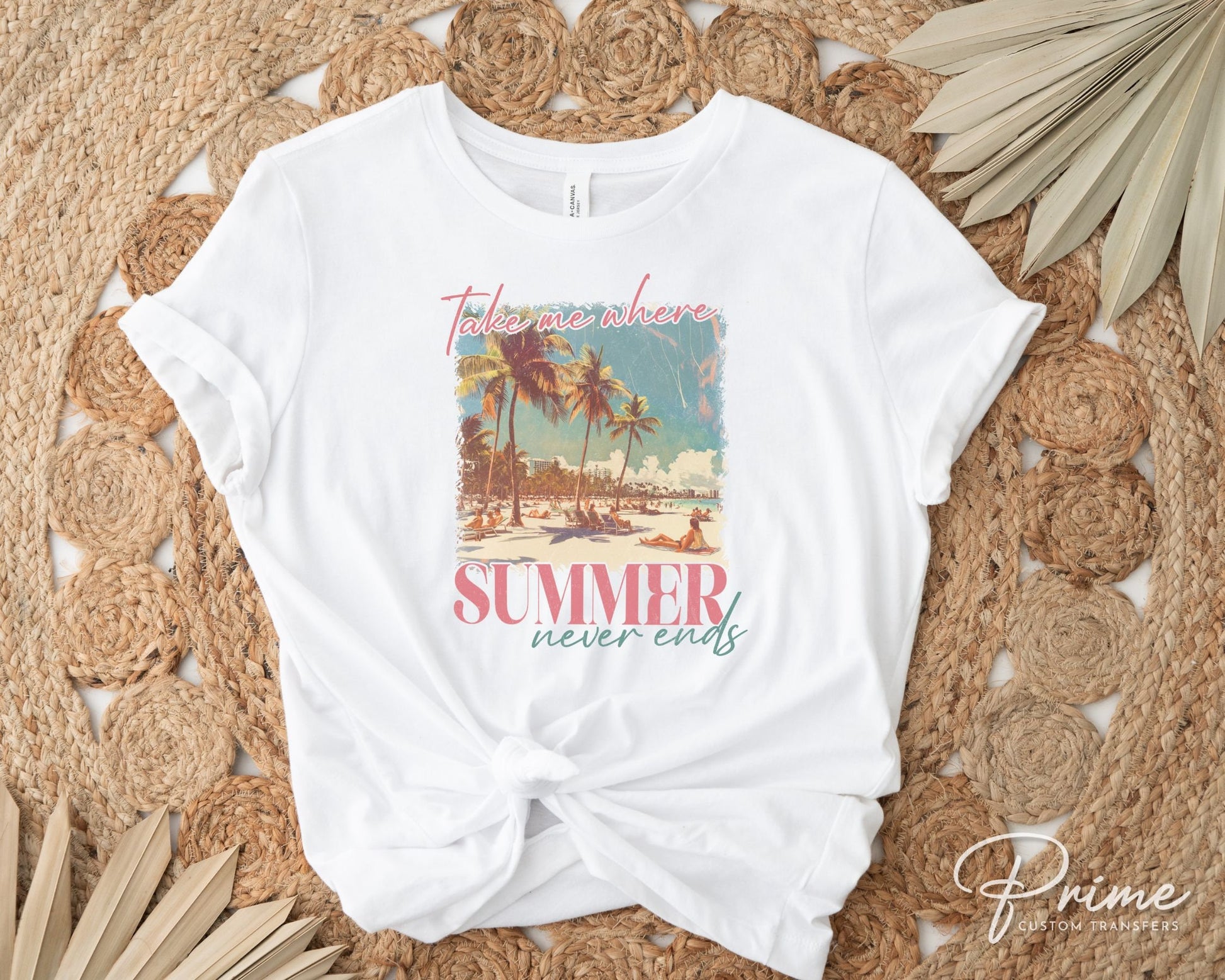 Summer DTF Transfers, Ready to Press, T-shirt Transfers, Heat Transfer, Direct to Film, Beach, Cute, Sunshine, Vacation, Summer Time